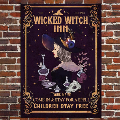 Come And Stay For A Spell - Personalized Witch Rectangle Metal Sign