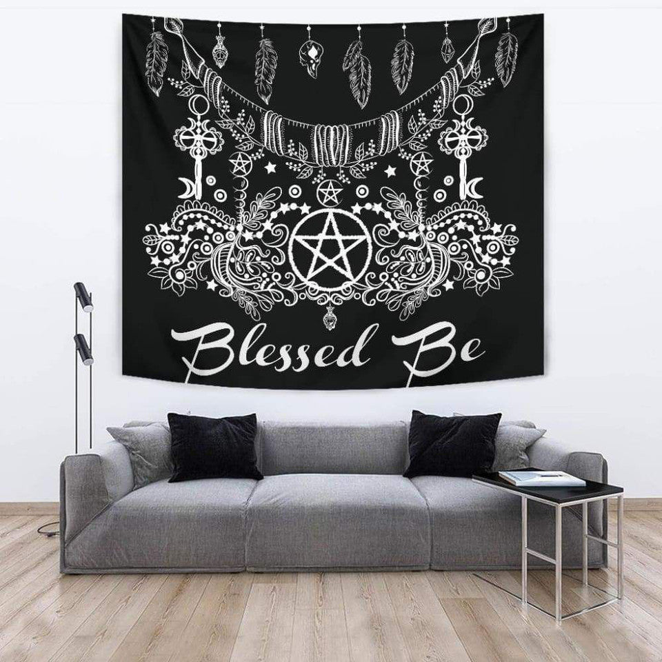 Celtic Blessed Be Wicca - Witch Wall Tapestry 0822