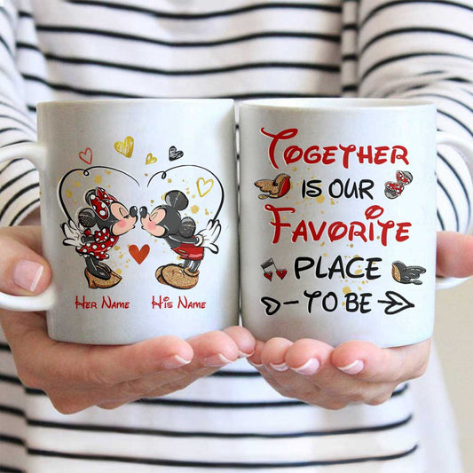 Togther Is Our Favorite Place To Be - Personalized Couple Mouse Mug