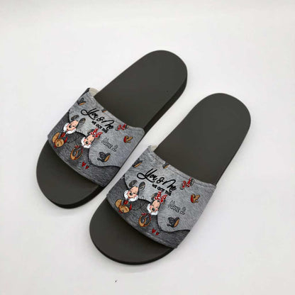 You And Me We Got This - Personalized Couple Mouse Slide Sandals