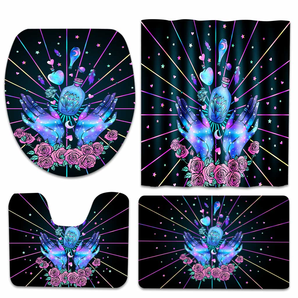 Magic Witch - Bathroom Curtain & Mats Set