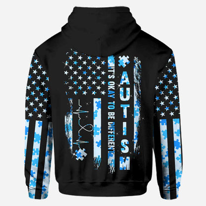 It's Okay To Be Different - Personalized Autism Awareness Hoodie and Leggings