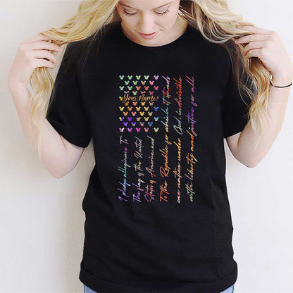 Mouse Ears Pledge Of Allegiance - Personalized Independence Day T-shirt and Hoodie