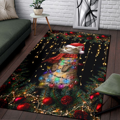 Meowy Christmas Cat Rug 0622