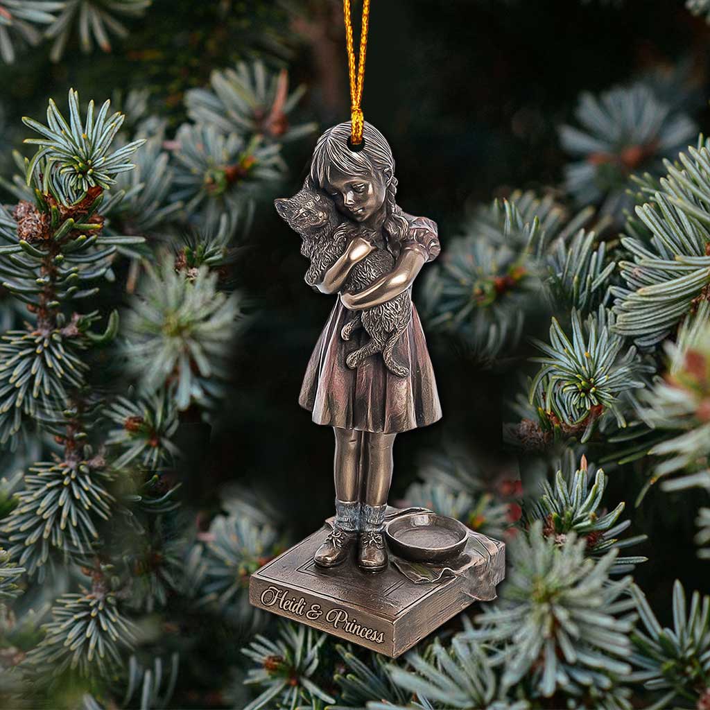 Just A Girl Who Love Cats - Personalized Christmas Cat Ornament With 3D Pattern Print (Printed On Both Sides)