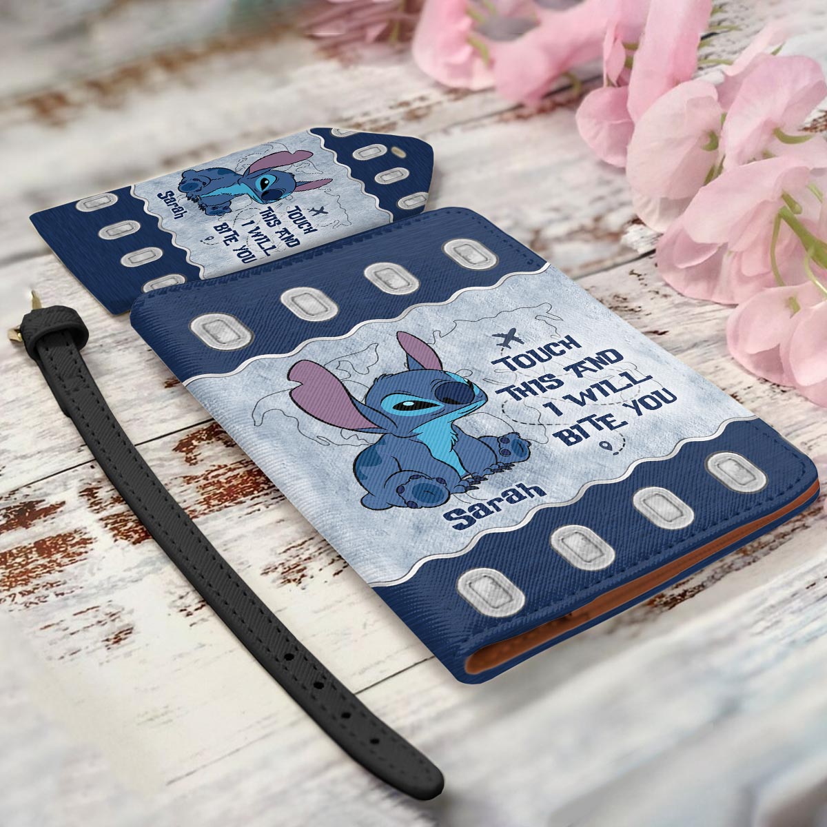 Touch This And I Will Bite You - Personalized Ohana Leather Luggage Tag & Passport Holder