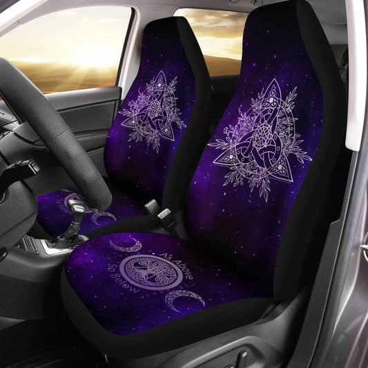Celtic Wicca Triquetra Wicca Pagan-  Witch Seat Covers 0822