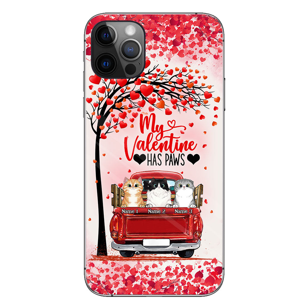 My Valentine Has Paws - Personalized Cat Phone Case