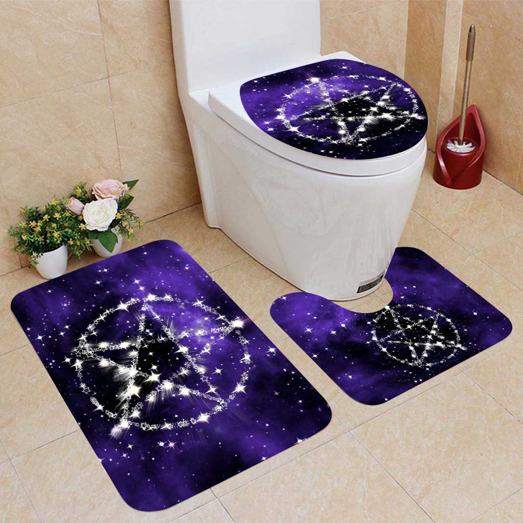 Wicca Pentagram - Witch Bathroom Curtain & Mats Set
