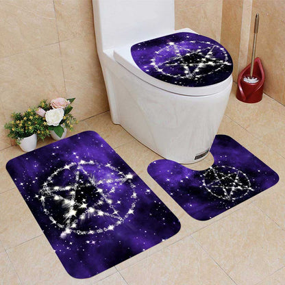 Wicca Pentagram - Witch Bathroom Curtain & Mats Set