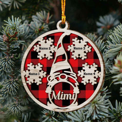 Sweet Hearts - Personalized Christmas Grandma Layered Wood Ornament