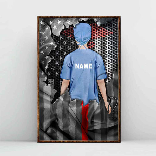 Honors Nurse Flag - Personalized Nurse Poster With Pattern Print