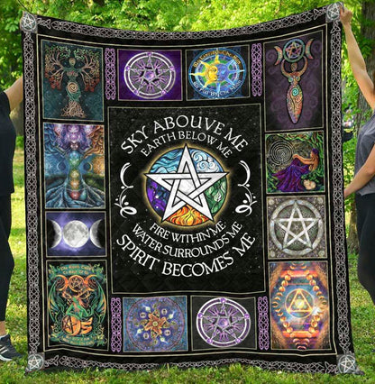 Wicca Sky Above Me Earth Below Me - Witch Quilt 0822