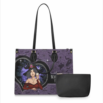 Witch, Please! - Personalized Witch Leather Handbag
