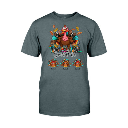 Thankful Grandma - Personalized Thanksgiving T-shirt and Hoodie