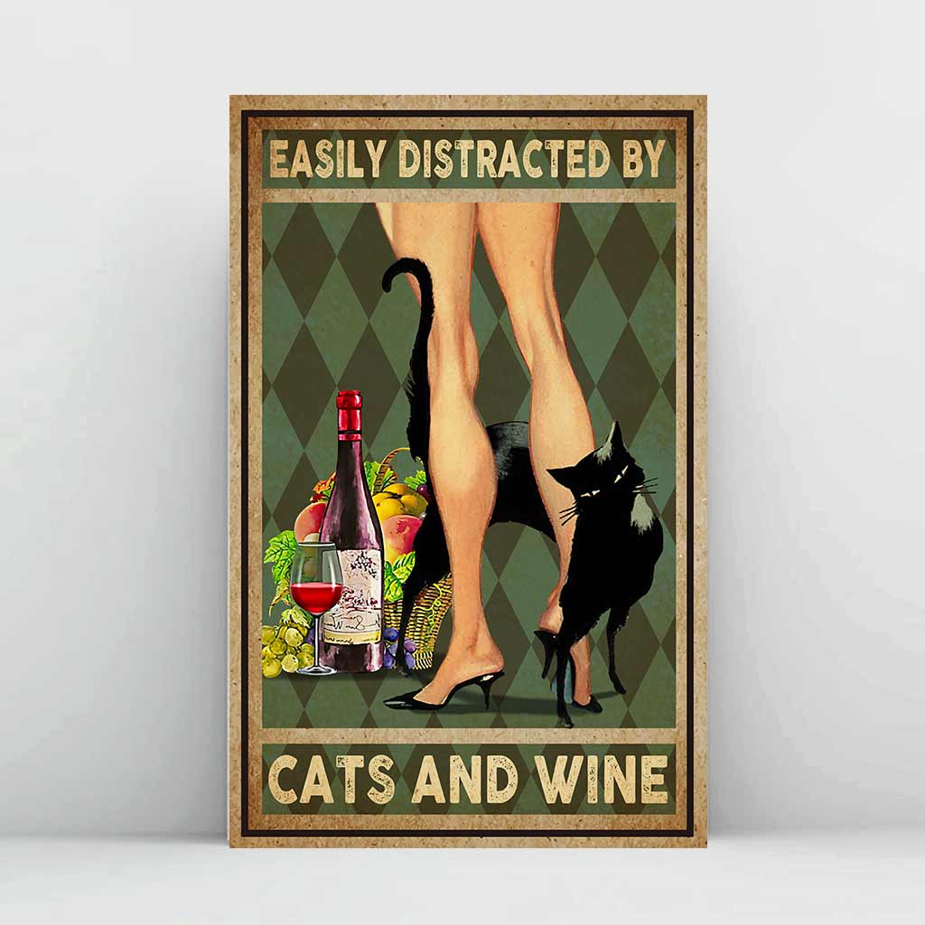 Easily Distracted By Cats Canvas And Poster