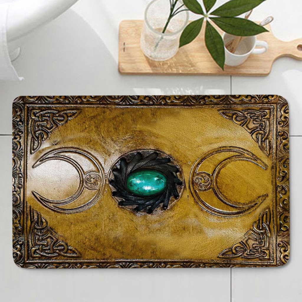 Witch - Bathroom Curtain & Mats Set With Leather Pattern Print