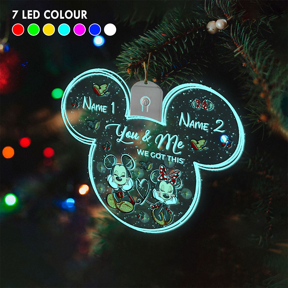 You And Me We Got This - Personalized Christmas Mouse Shaped Led Acrylic Ornament