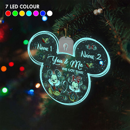 You And Me We Got This - Personalized Christmas Mouse Shaped Led Acrylic Ornament