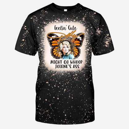 Feelin’ Cute Might Go Whoop - Handmade Bleached Shirts