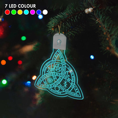 Wicca Triquetra - Christmas Witch Shaped Led Acrylic Ornament