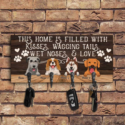 Wet Noses And Love - Personalized Dog Key Rack