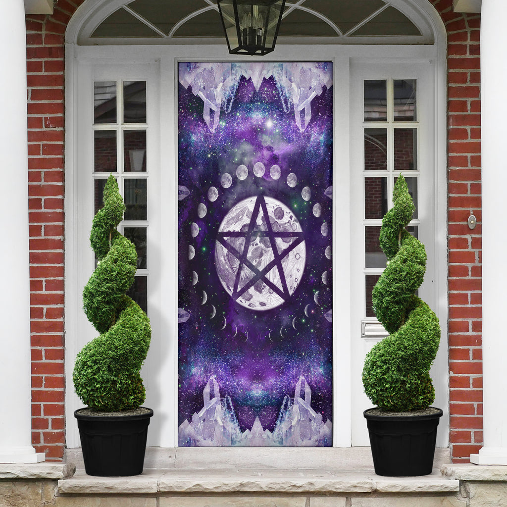 Moon Phase Pentagram - Witch Door sticker 0822