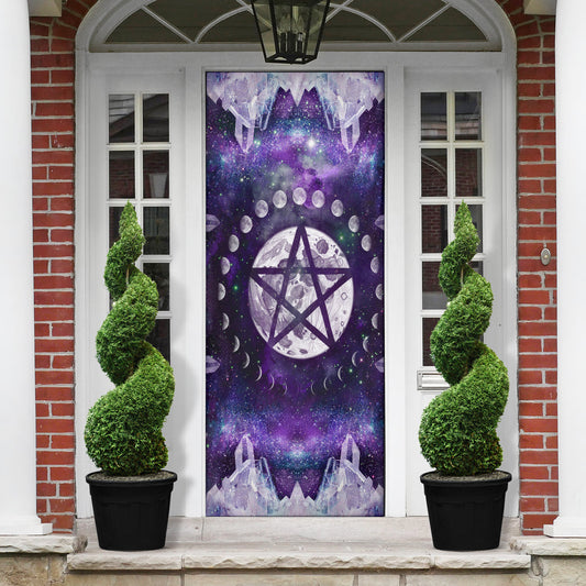 Moon Phase Pentagram - Witch Door sticker 0822