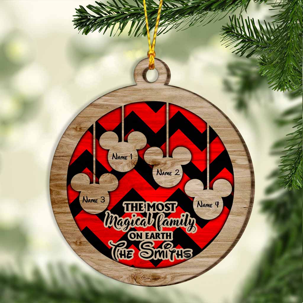 The Most Magical Family On Earth - Mouse Layered Wood Ornament
