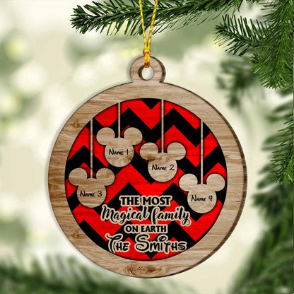 The Most Magical Family On Earth - Mouse Layered Wood Ornament