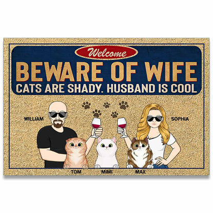 Be Ware Of - Personalized Cat Doormat