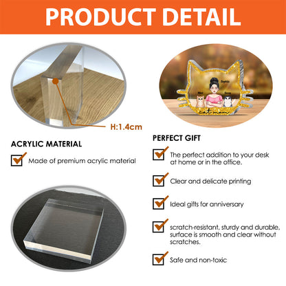 Cat Mom - Personalized Mother's Day Cat Custom Shaped Acrylic Plaque