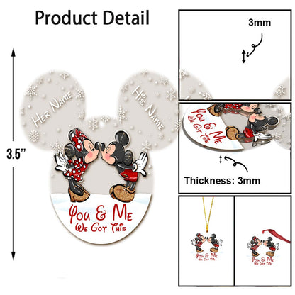 You & Me - Personalized Christmas Mouse Transparent Ornament