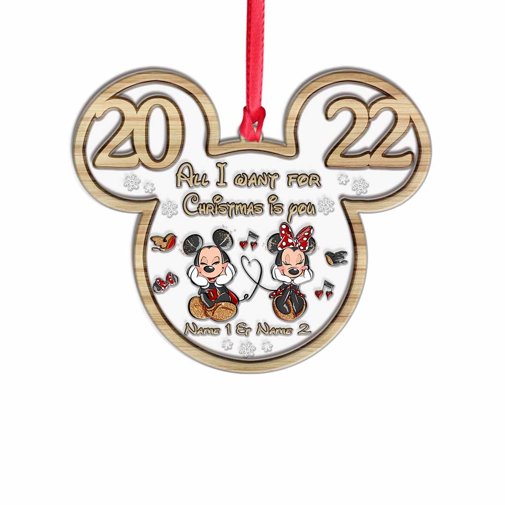 All I Want For Christmas - Personalized Christmas Mouse Layers Mix Ornament