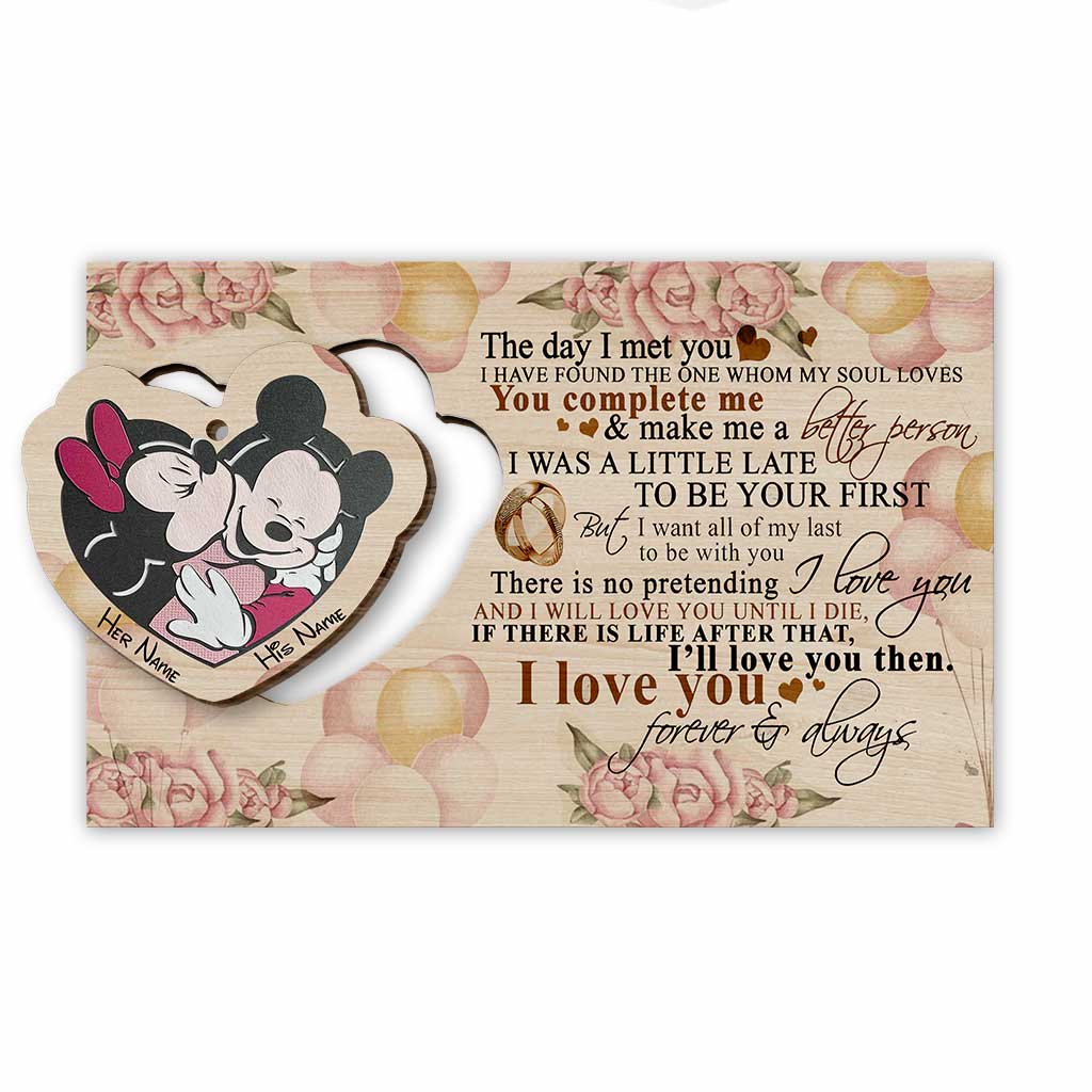 To My Husband - Personalized Christmas Mouse Wooden Card Pop Out Ornament