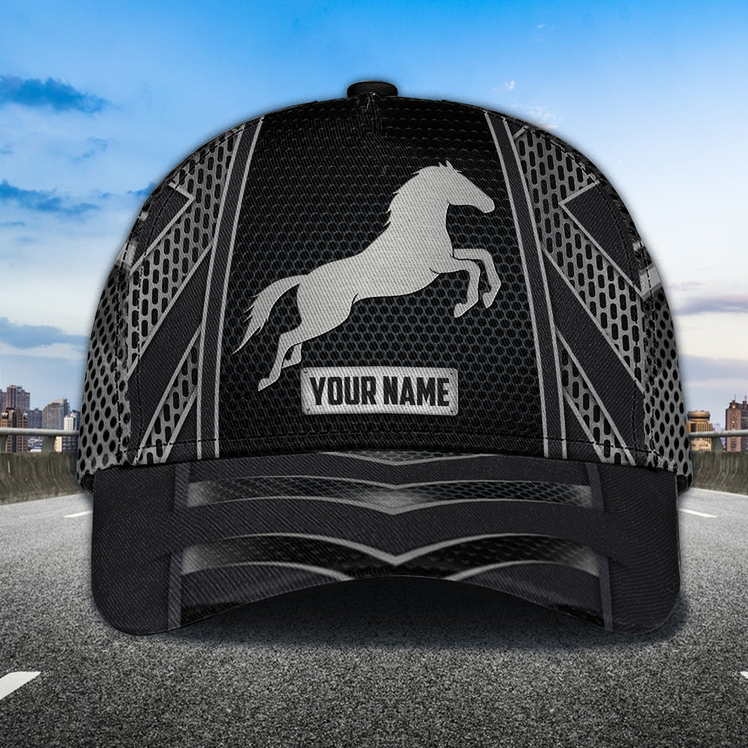 Horse Metal Pattern - Personalized Horse Classic Cap 0823