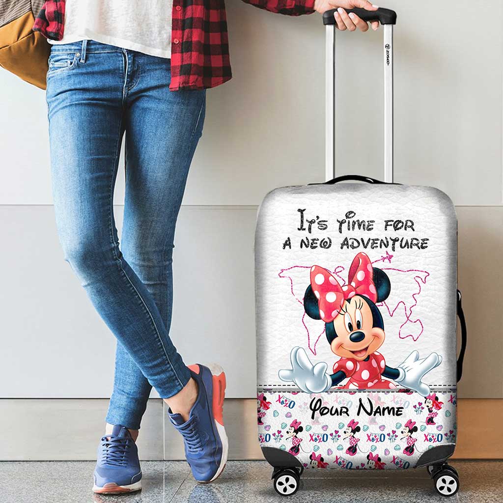 It's Time For A New Adventure - Personalized Mouse Luggage Cover