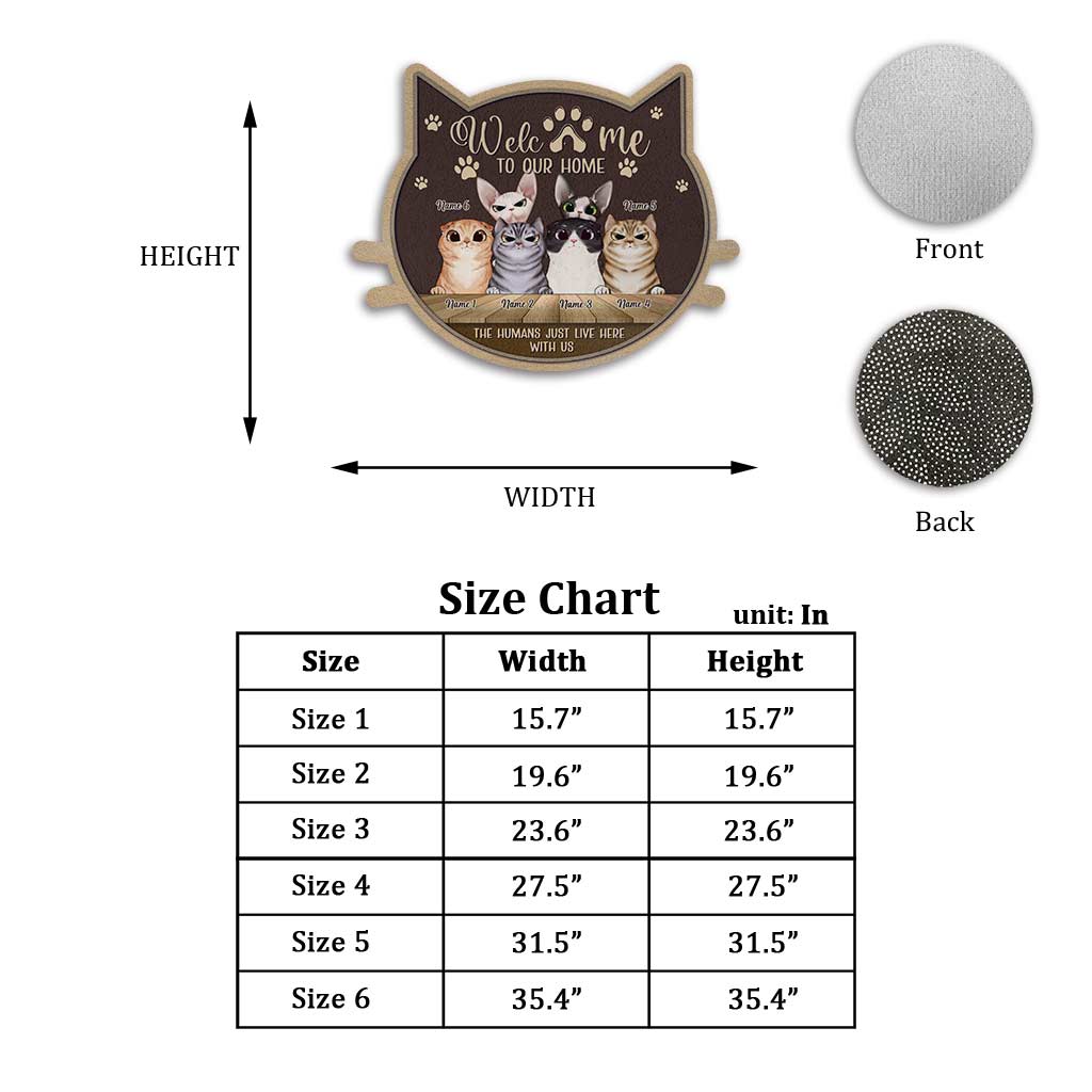 Welcome To Our Home - Personalized Cat Shaped Doormat