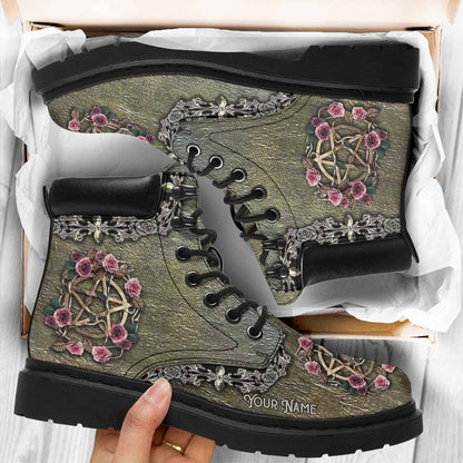 Mystical Witch - Personalized Halloween All Season Boots With 3d Pattern Print
