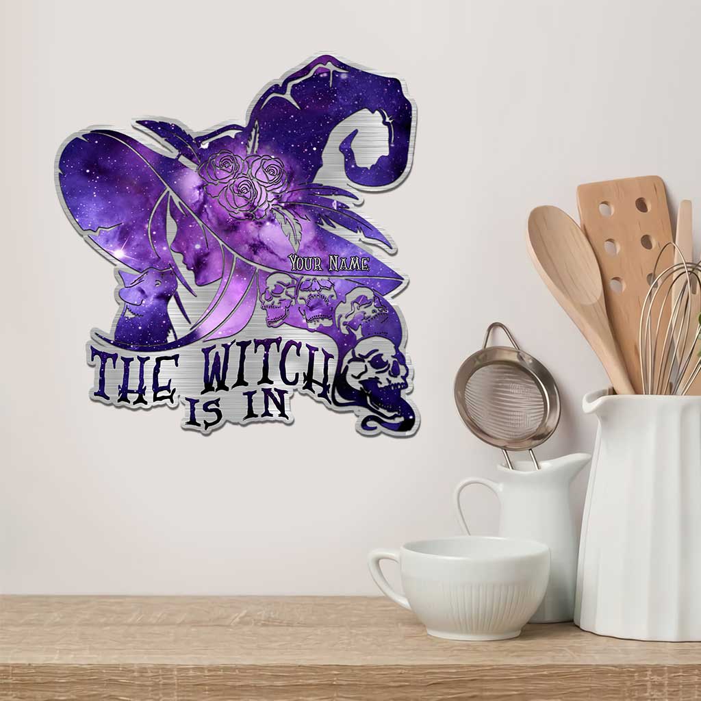 The Witch Is In - Personalized Cut Metal Sign