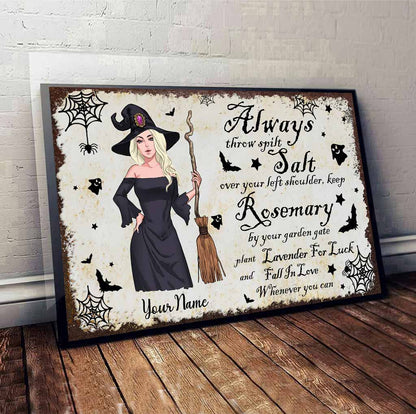 Always Throw Spilt Salt - Personalized Witch Canvas And Poster