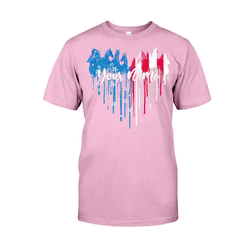 Love Horses Free Spirit - Personalized Independence Day T-shirt and Hoodie