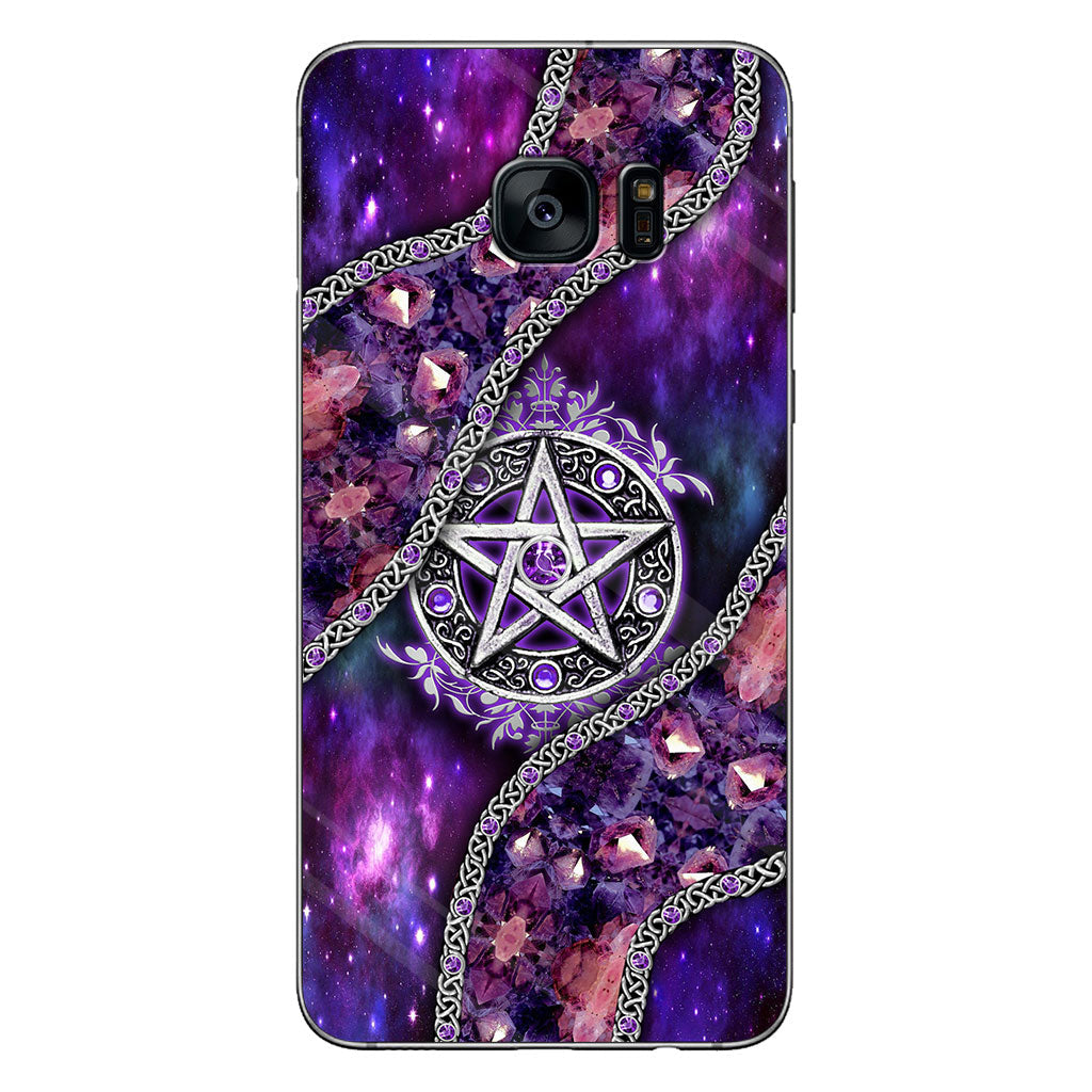 Witch Vibes Purple Pentagram 3D Pattern Printed Phone Case