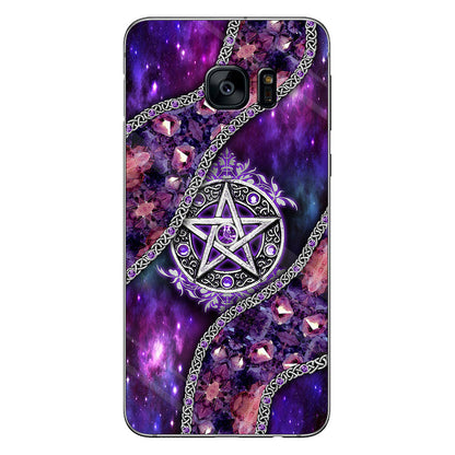Witch Vibes Purple Pentagram 3D Pattern Printed Phone Case