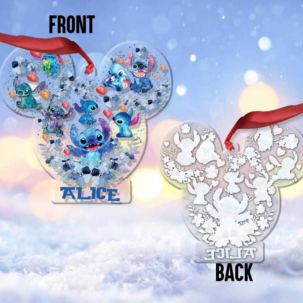 Ohana Means Family - Personalized Christmas Transparent Ornament