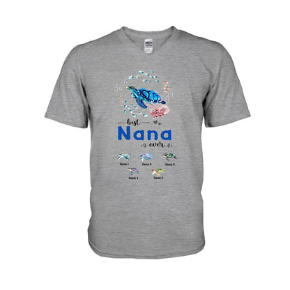 Best Nana Ever - Personalized Mother's Day Turtle T-shirt and Hoodie