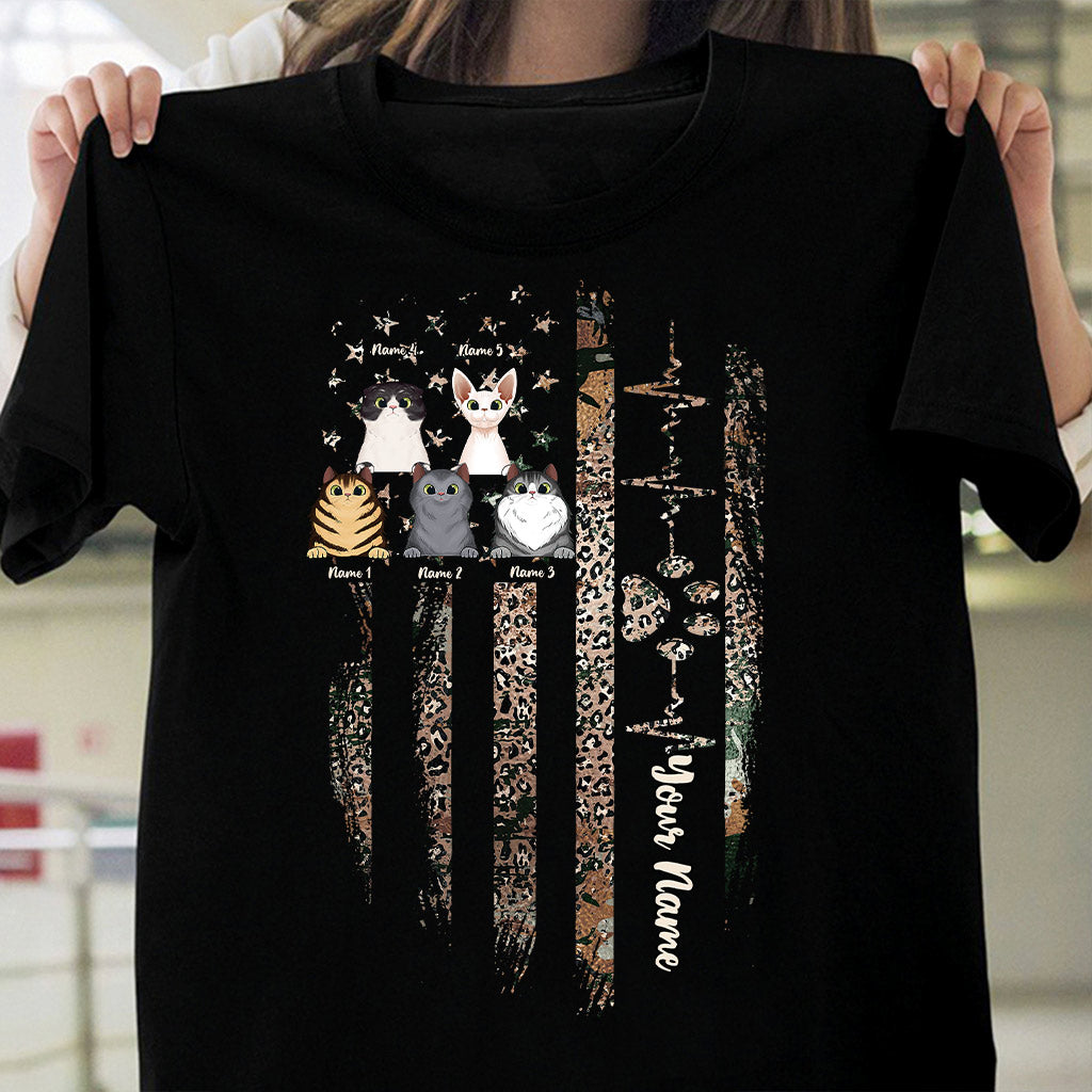 Love My Cats - Personalized Independence Day Cat T-shirt and Hoodie