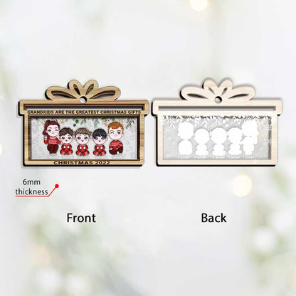 Grandkids Are The Greatest Christmas Gift - Personalized Grandma Layers Mix Ornament