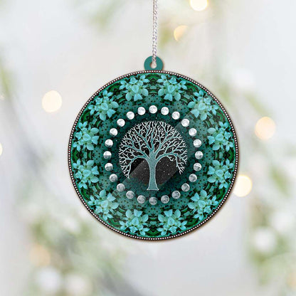 Winter Solstice Tree & Moon Phases - Witch Ornament (Printed On Both Sides) 1022