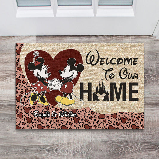Welcome To Our Home - Personalized Couple Mouse Doormat